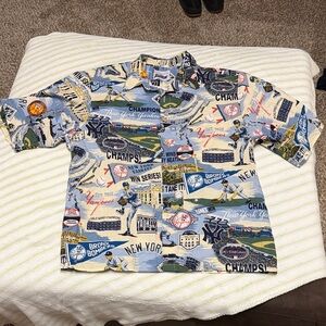 Genuine Merchandise Blue and White Graphic Men's Shirt